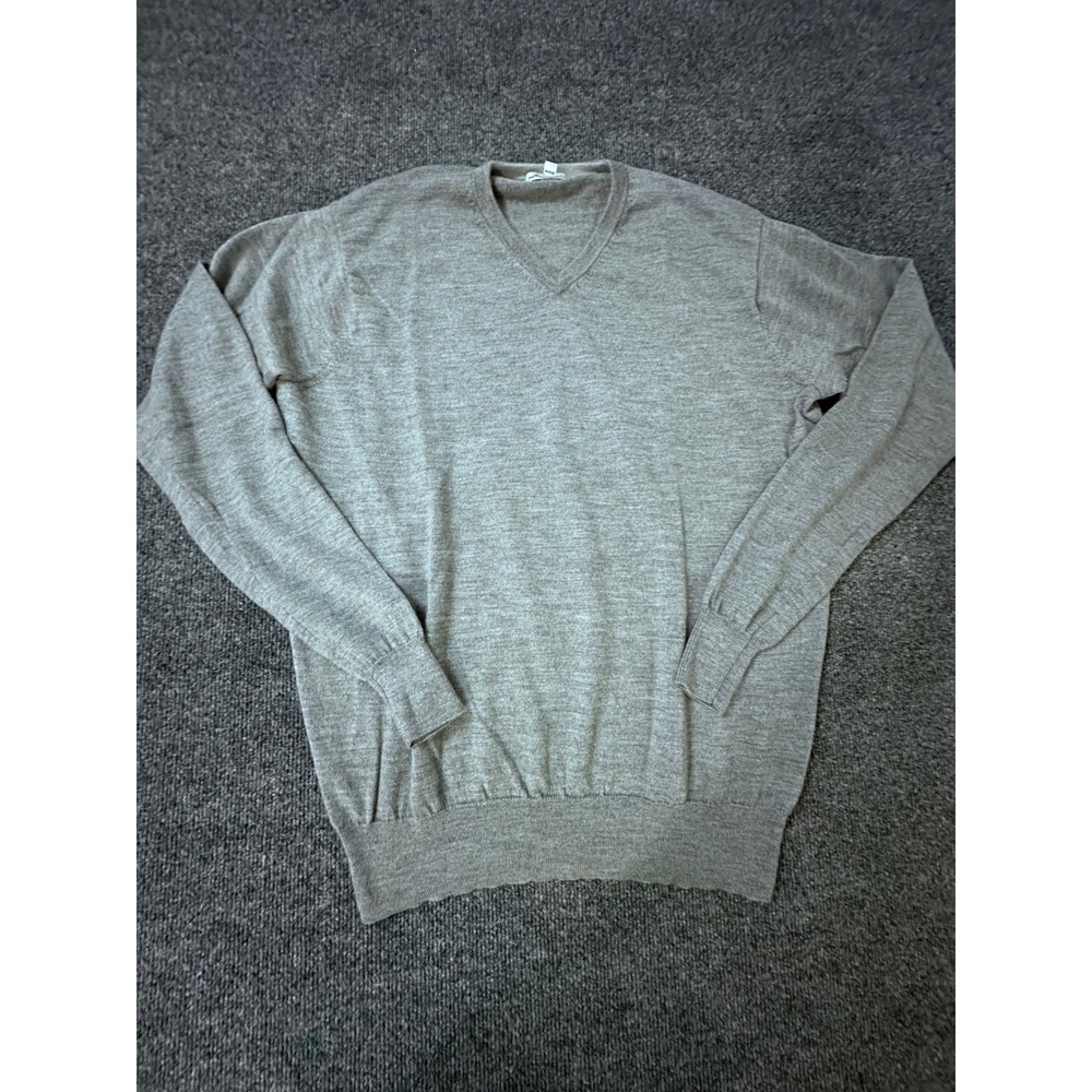 Peter Millar Crown Collection Merino Wool Silk V-Neck Sweater Mens Large Luxury